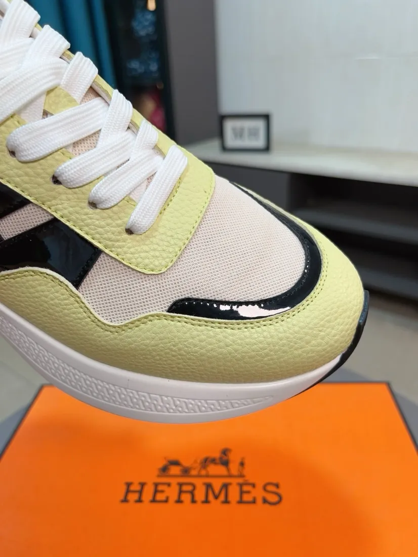 Men's shoes💰580🌸🌸【HERMES】Hermès high-end quality original shoe upper: 🔝tumbled calfskin, suede calfskin, shoe body sewn H totem, outsole: ultra-light TPU foam·rubber; two-color molded outsole, ultra-high quality control·fine workmanship: highlighting (high-end·luxury·grade) 38-44 (45 can be customized)